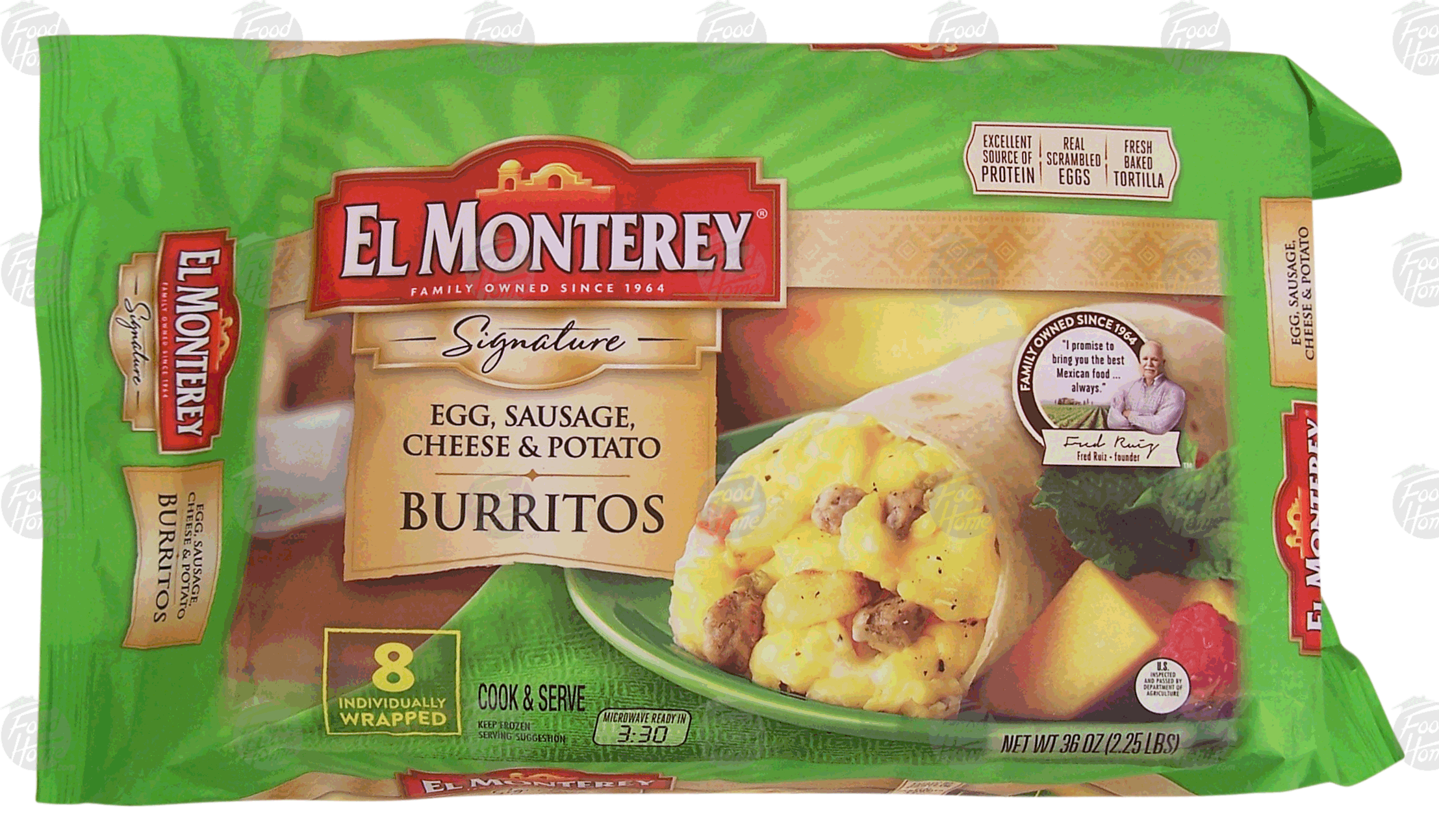 El Monterey Signature egg, sausage, cheese & potato burritos, 8 individually wrapped Full-Size Picture